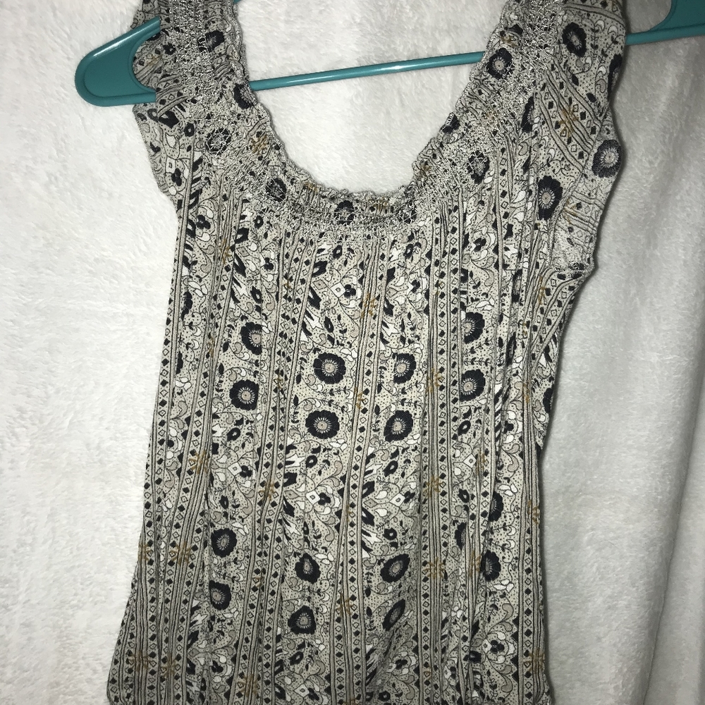 multi colored off the shoulder top